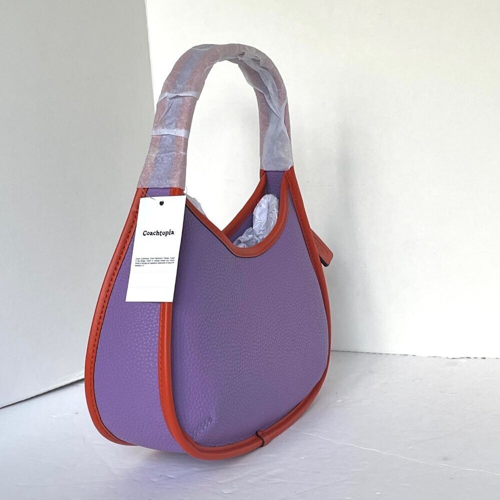 Coach Ergo Bag Coachtopia Purple Shoulder Bag 90s Leather CK112 Iris Sun Orange - Picture 5 of 9